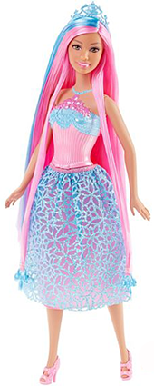 Barbie - Coiffures princesse magiques, bleu